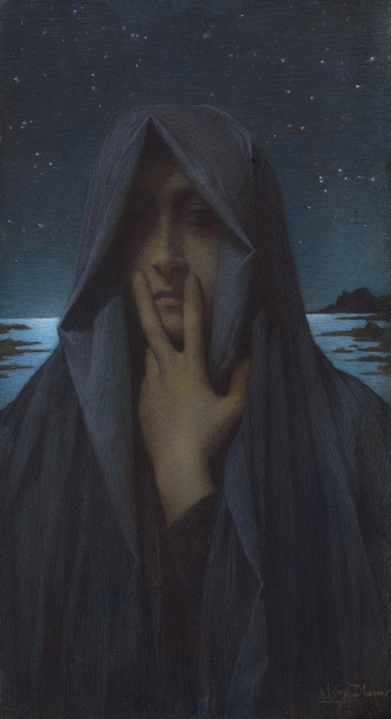 Lucien Lévy-Dhurmer (1865-1953), Le Silence, 1895, pastel, 54 x 29 cm. Musée d’Orsay